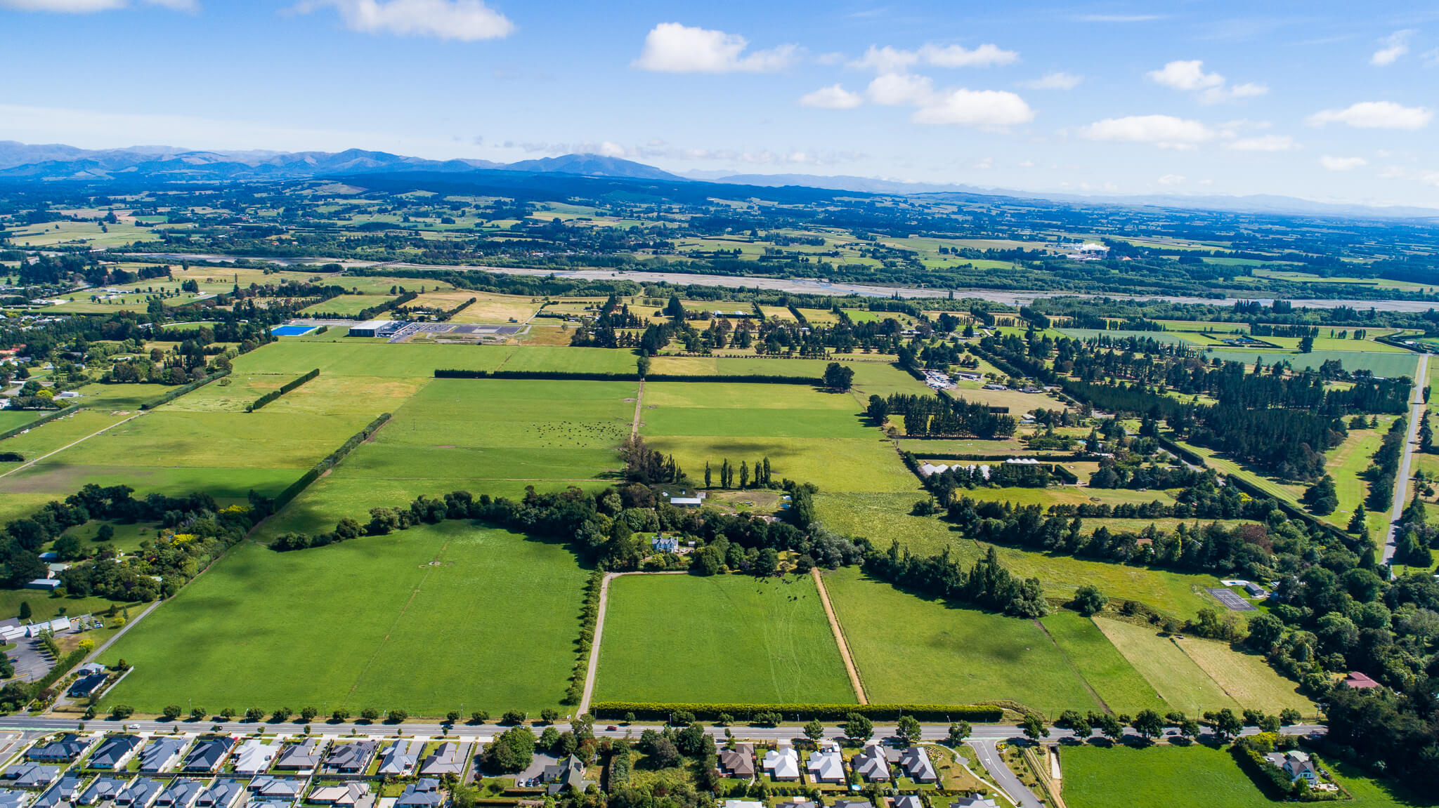 Bellgrove subdivision in Rangiora sky view of land where new houses will be built